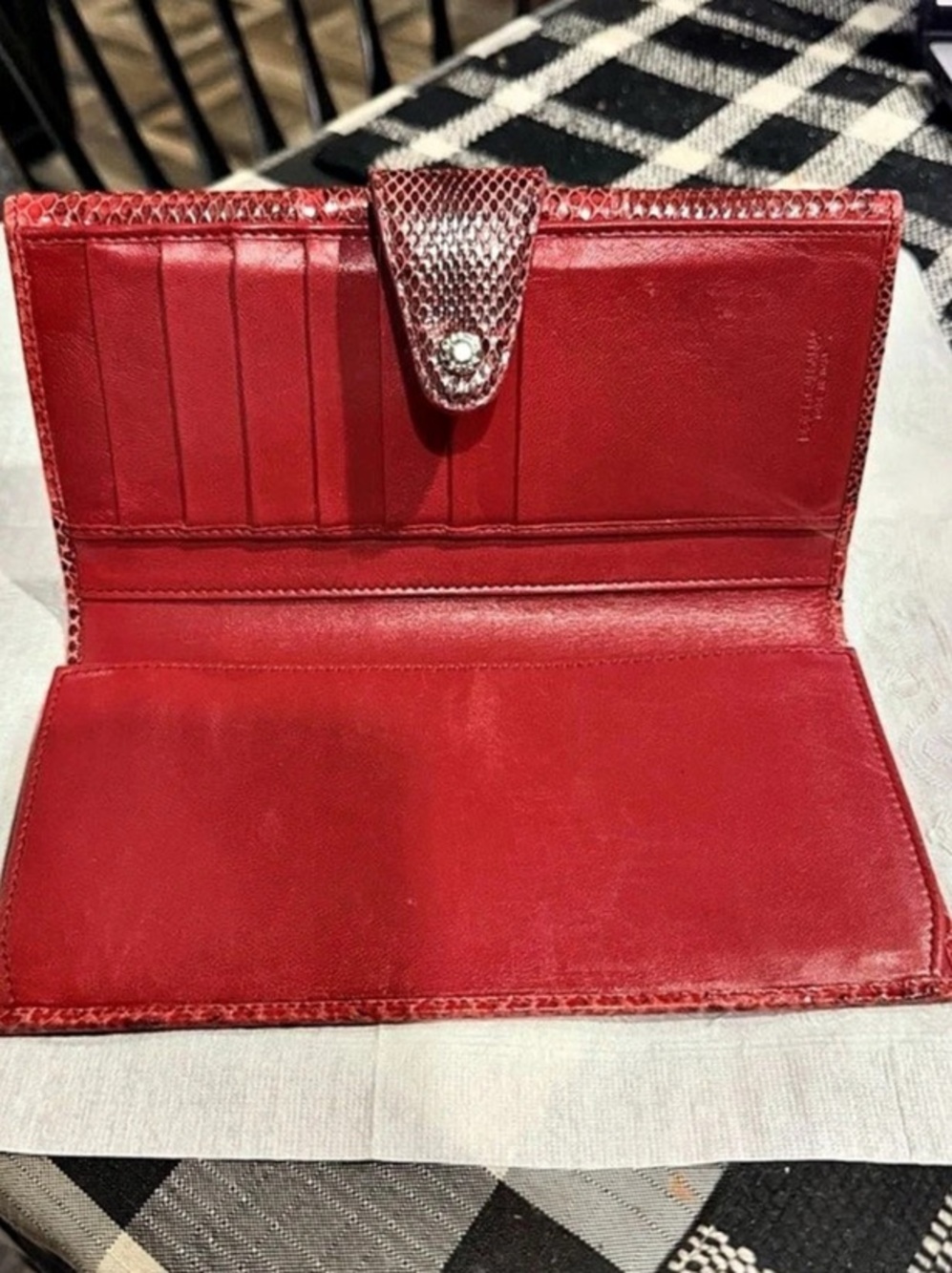 Dolce & Gabbana vintage Red Patchwork Wallet snake embossed leather - Picture 11 of 14